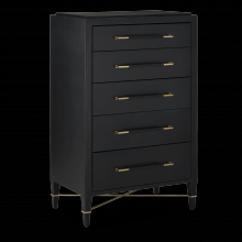 Currey 3000-0248 - Verona Black Five-Drawer Chest